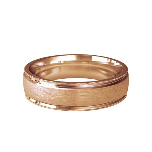 Patterned Designer Rose Gold Wedding Ring - Siempre